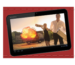 Picture of a movie being watched on a tablet